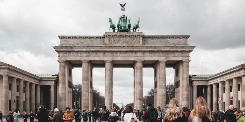 Tourists in front of Brandenburg Gate during daytime